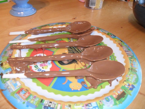choclate covered spoons