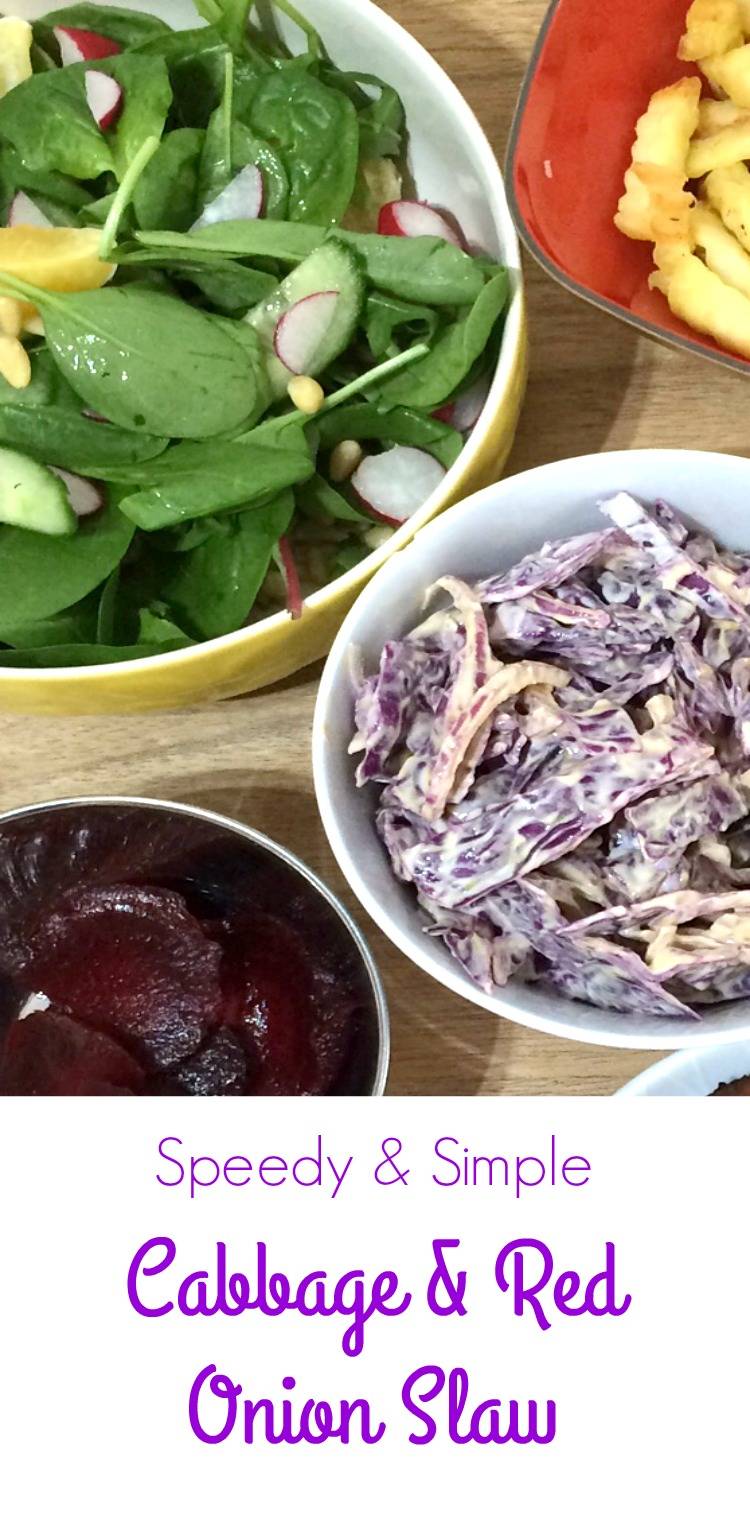 Cabbage and Red Onion Slaw