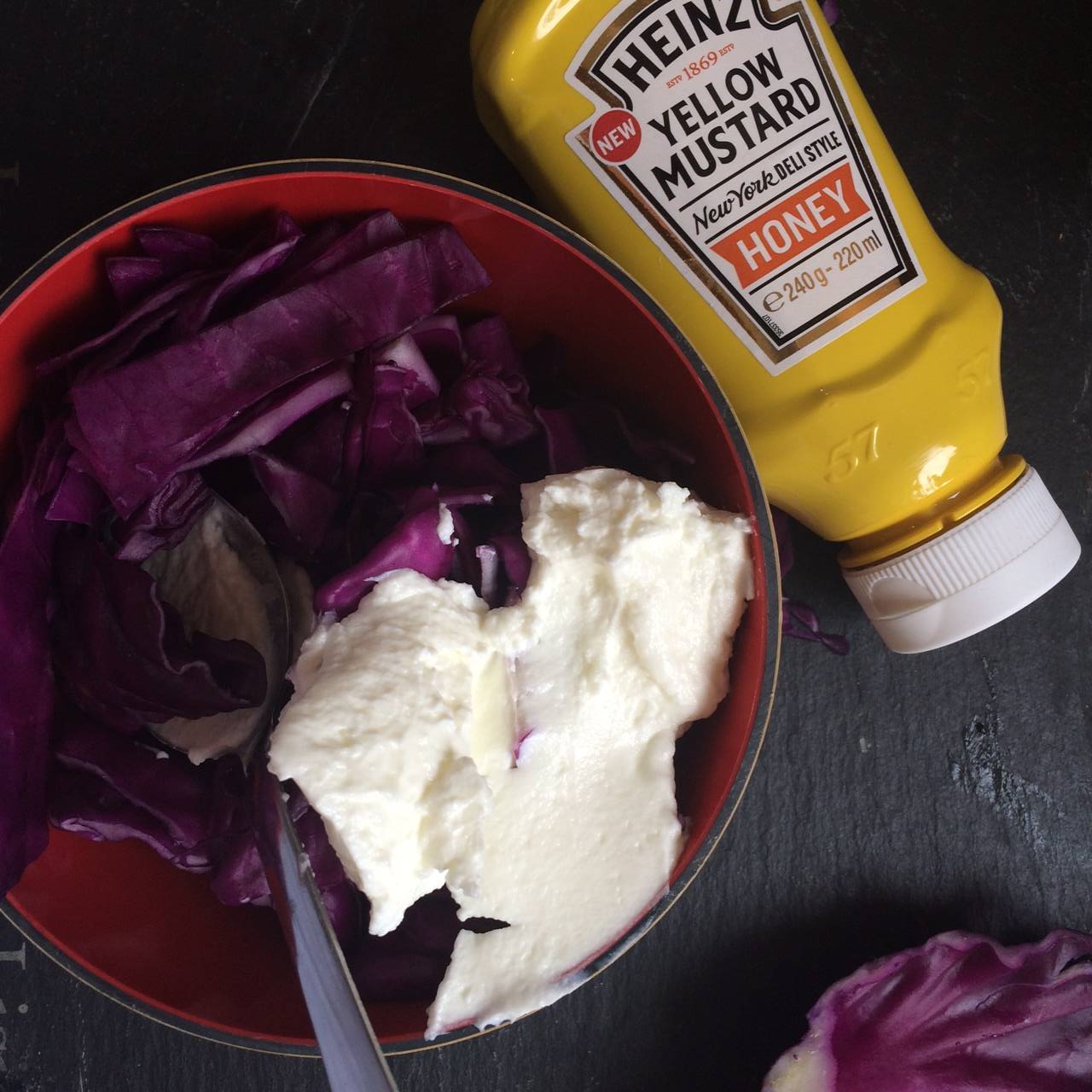 Cabbage and Red Onion Slaw recipe